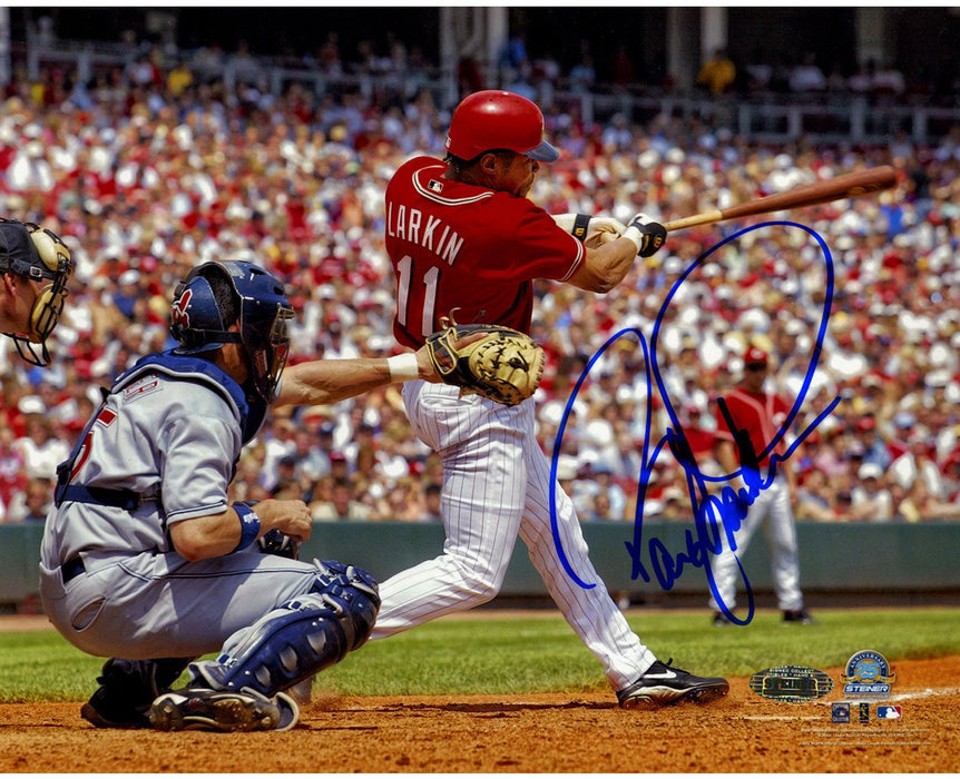 Barry Larkin Signed Horizontal Swing 8x10 Photo