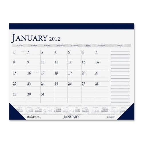 Compact Desk Pad, 12 Month, Jan/Dec, 13"x18-1/2"