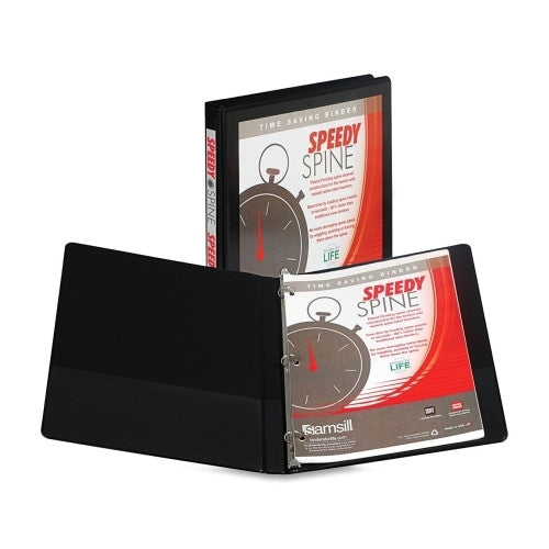 Samsill Corporation View Binder, Round Ring, 1/2" Capacity, Black