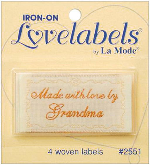 Iron-On Lovelabels 4/Pkg-Made With Love By Grandma