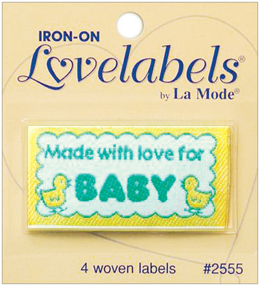 Iron-On Lovelabels 4/Pkg-Made With Love For Baby