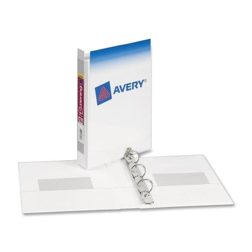 Avery Consumer Products Turn Ring View Binders, 5-1/2"x8-1/2", 1" Cap, White