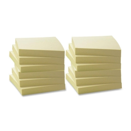 Business Source Recycled Notes, 3"x3", 12/PK, Yellow