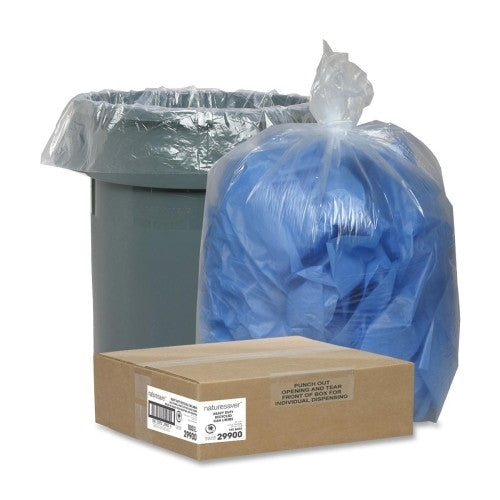 Nature Saver Trash Can Liners,Rcycld,33 Gal,1.25mil, 33"x39",100/BX,CL