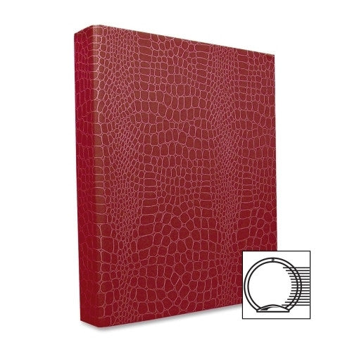 Aurora Products Crocodile Embossed Binder, 11"x8-1/2", 1" Cap., Red