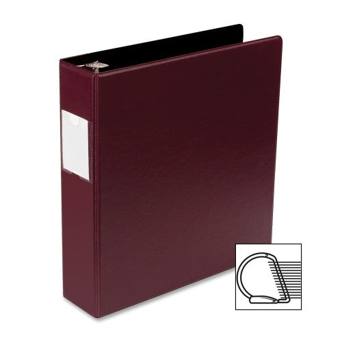 Business Source D-Ring Binder w/Label Holder, Hvy-Dty, 2", Burgundy