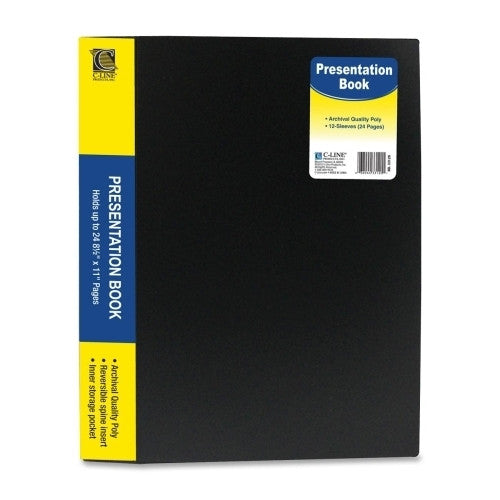 C-Line Products, Inc. Presentation Book w/Sheet Protector,12 Pockets,Ltr,Black