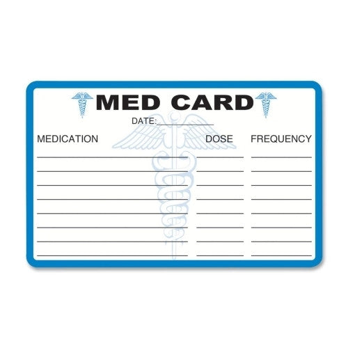 Tabbies Medical Information Cards, 6-7/8x6-7/8"x2-1/4", 25/PK, Oth