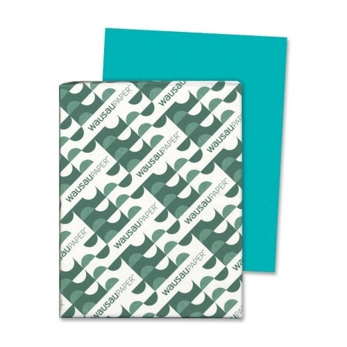 Wausau Papers Card Stock Paper, 65lb., 8-1/2"x11", Terrestrial Teal