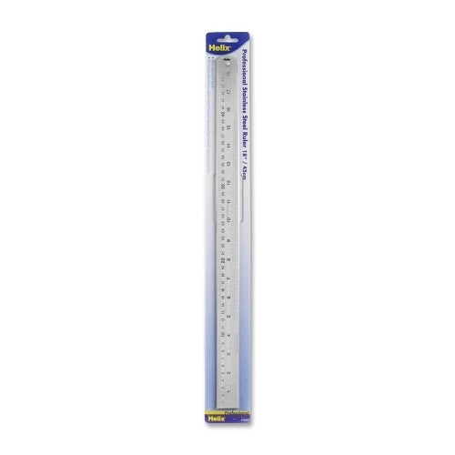 Helix USA Professional Ruler, 18", Stainless Steel