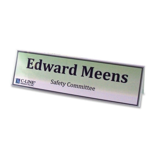 C-Line Products, Inc. Name Tents w/Holder,Inkjet/Laser,Plastic,8-1/2"x11",25/BX,CL