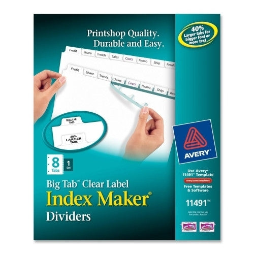 Avery Consumer Products Index Maker Divider w/Big Tab, 8 Tabs, 8-1/2"x11", WE