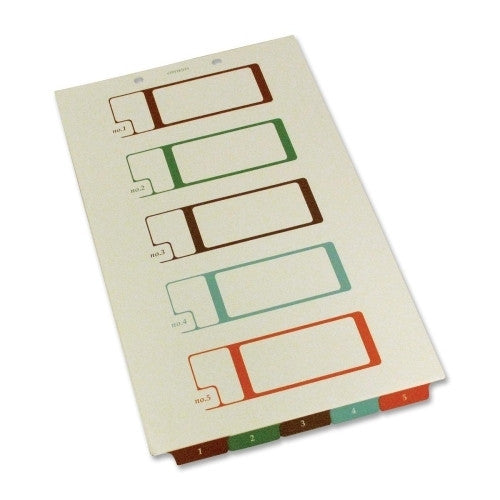 Selco Industries, Inc. TOC Dividers, Lgl, 75lb. Brightness, 5-Tab, 2-Hole, Ivory