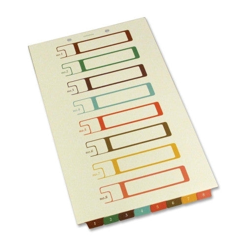 Selco Industries, Inc. TOC Dividers, Lgl, 75lb. Brightness, 8-Tab, 2-Hole, Ivory