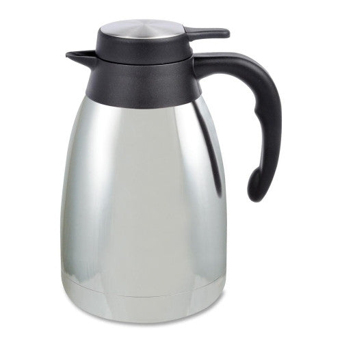 Genuine Joe Classic Vacuum Carafe, Mirror Finish, 1.5 Ltr, Steel Gray