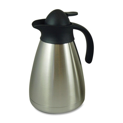 Genuine Joe Contemporary Vacuum Carafe, 1.0L., Stainless Steel