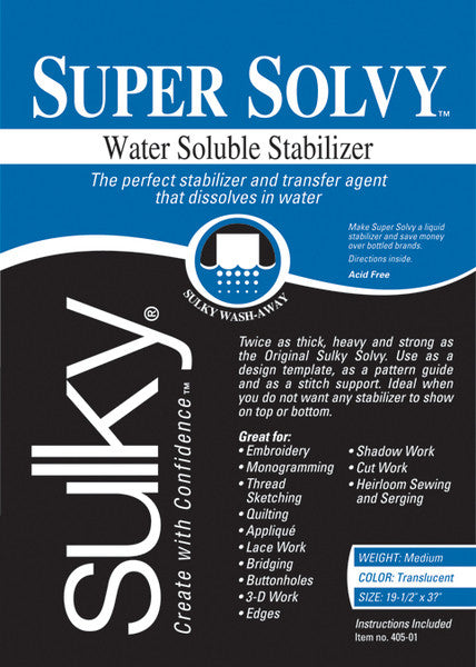 Super Solvy Water Soluble Stabilizer-20"X36"