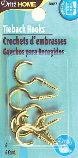 Tie Back Hooks -6/Pkg