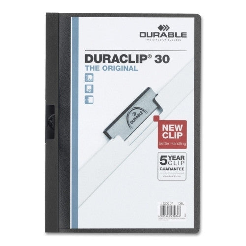 Durable Office Products Corp. DuraClip Report Cover, 30 Sheet Capacity, 11"x8-1/2", Black