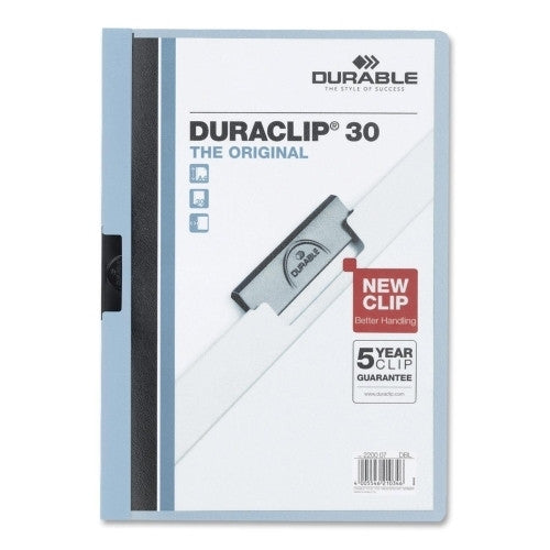 Durable Office Products Corp. DuraClip Report Cover, 30 Sheet Capacity, 11"x8-1/2", Blue