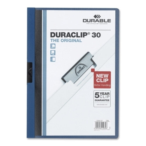 Durable Office Products Corp. DuraClip Report Cover, 30 Sheet Capacity, 11"x8-1/2",DK Blue