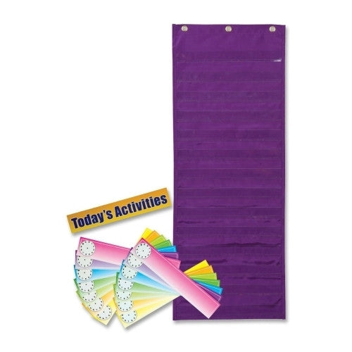 Pacon Corporation Pocket Chart, Dry Erase Activity, 13"x34", Purple