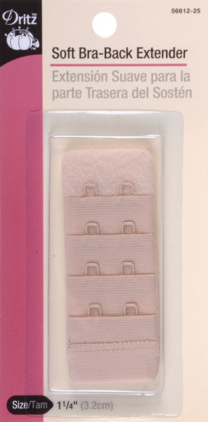 Bra Back Extender 1-1/4" Wide-Beige 2 Hooks