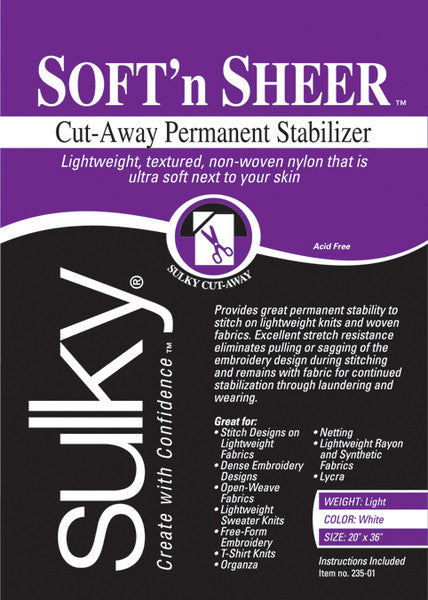 Soft & Sheer Cut-Away Permanent Stabilizer-20"X36"