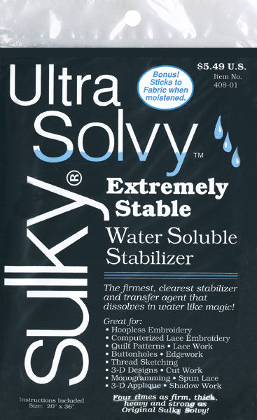 Ultra Solvy Water Soluble Stabilizer-20"X36"