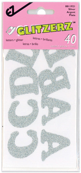 Iron-On Glitzerz Letters 1-1/4"-Silver