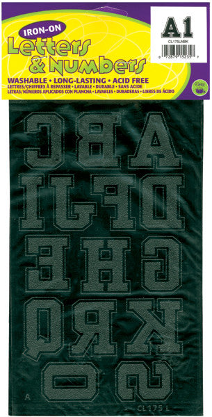 Iron-On Letters & Numbers 1-3/4" Collegiate-Black