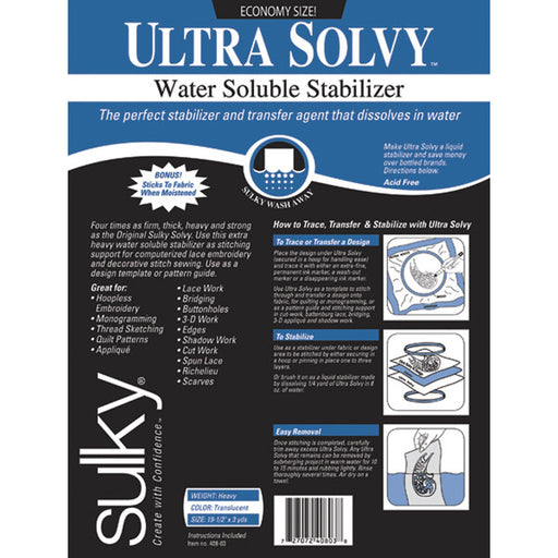 Ultra Solvy Water Soluble Stabilizer-19-1/2"X3 Yar