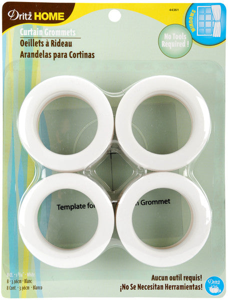 Curtain Grommets 1-9/16" Inner Diameter 8/Pkg-Whit