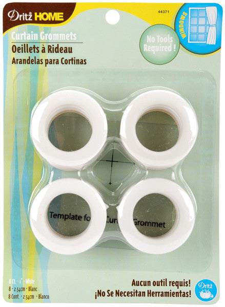 Curtain Grommets 1" Inner Diameter 8/Pkg-White