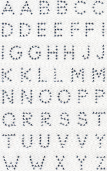 Rhinestud Lettering 3/4" Block-Silver