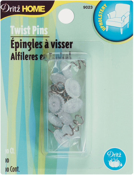 Upholstery Decorative Twist Pins 10/Pkg-Clear