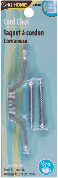 Clear Cord Cleat 3" 1/Pkg-