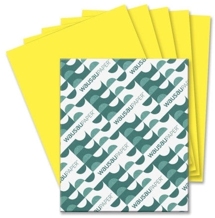 Wausau Papers Astrobright Paper, 24Lb, 8-1/2"x11", 500/PK, Solar Yellow