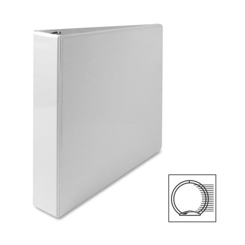 Sparco Products Round Ring View Binder, 1-1/2"Capacity, 11"x8-1/2", White