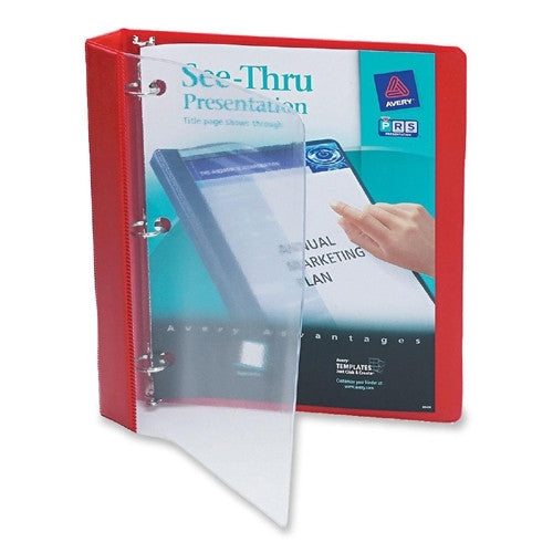 Avery Consumer Products 3 Ring View Binder, 1" Capacity, 11"x8-1/2", Red