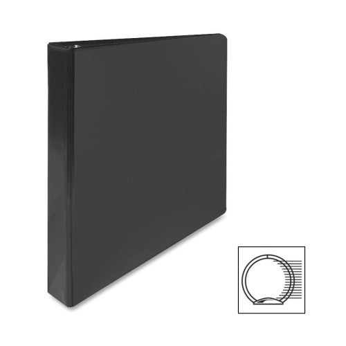 Sparco Products Round Ring View Binder, 1"Capacity, 11"x8-1/2", Black