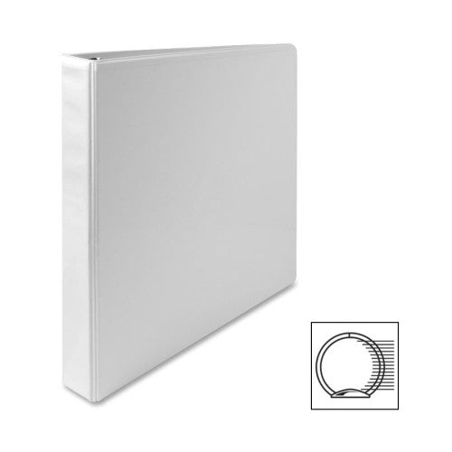 Sparco Products Round Ring View Binder, 1"Capacity, 11"x8-1/2", White