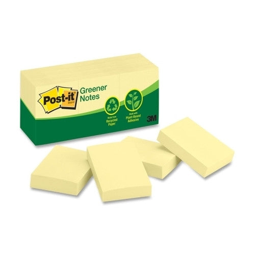 3M Commercial Office Supply Div. Post-it Notes, Original, 1-1/2"x2", 100 Sh/PD, 12/PK, CYW