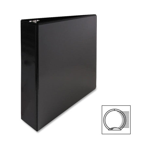 Sparco Products Round Ring View Binder, 2"Capacity,11"x8-1/2", Black