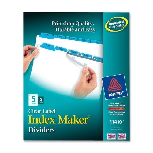 Avery Consumer Products Index Maker, Laser/Inkjet, 5 Tab, 5-Set, Blue