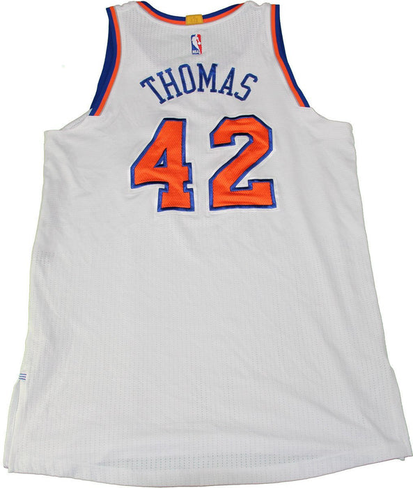 Lance Thomas New York Knicks 2015-16 Game Used #42 White Jersey (12/16/2015 vs. Minnesota Timberwolves) (2XL) (NKN02690)