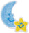 Iron-On Appliques-Moon & Star 1/Pkg