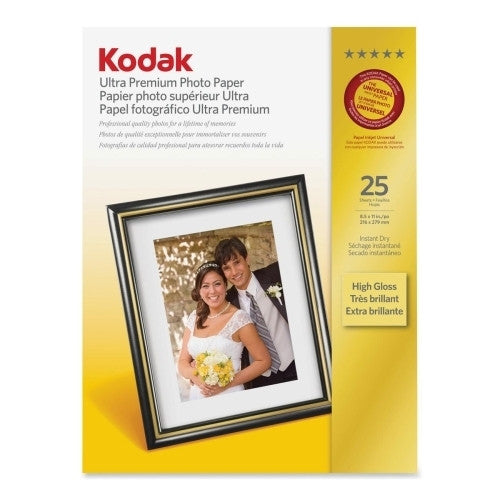 Eastman Kodak Premium Photo Paper,High Gloss,8-1/2"x11",25/PK,White