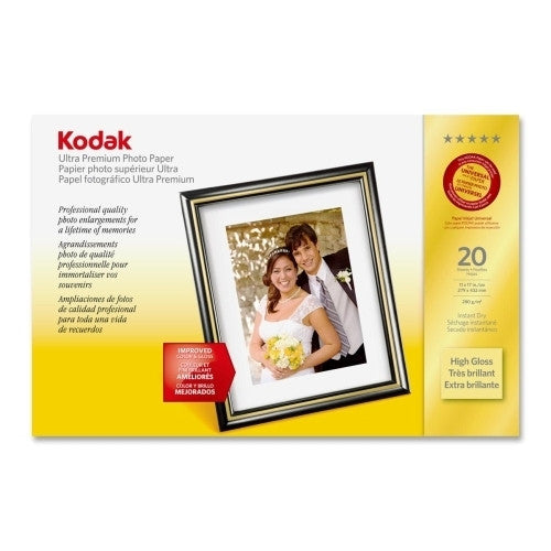 Eastman Kodak Premium Photo Paper,High Gloss,11"x17",20/PK,White