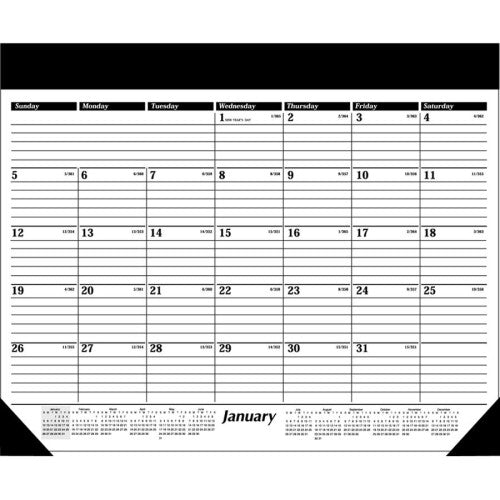 At-A-Glance Desk Calendar,12 Month Jan-Dec,Refillable,Ruled Blocks,22"x17"